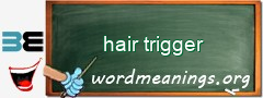 WordMeaning blackboard for hair trigger